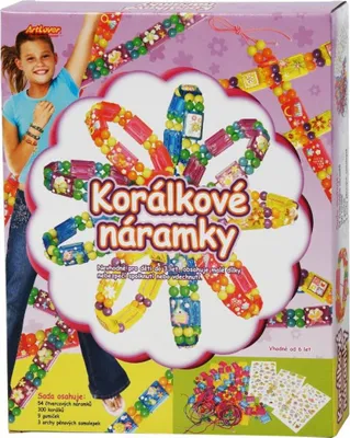 Produktbild von ARTLOVER Bastelset Perlenarmbänder für Kinder ab 6 Jahren, 54 quadratische Armbänder, 300 Perlen