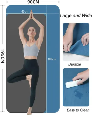 Produktbild von Yogamatten – Rutschfeste Gymnastikmatten – 195 x 90 cm, 10 mm dick – Blau
