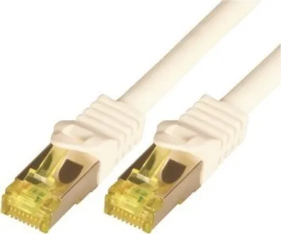 Produktbild von M-Cab CAT7 Roh-Netzwerkkabel S-FTP, PIMF, LSZH, 10GB, 2.00m, weiß, 2 m, Cat7, S/FTP (S-STP), RJ-45, RJ-45, Weiß