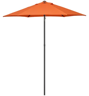 Image de Parasol Outsunny Ø 196 cm, hexagonal, pour balcon ou plage, orange