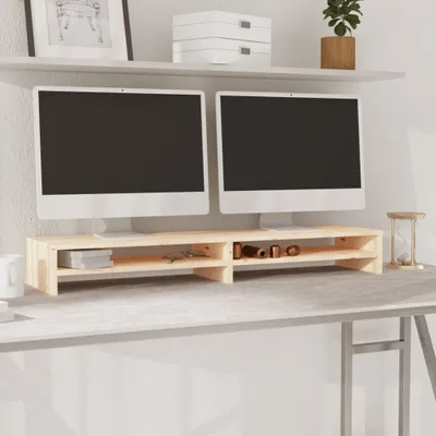 Produktbild von Maison Exclusive - Monitorständer 100x24x13 cm Massivholz Kiefer