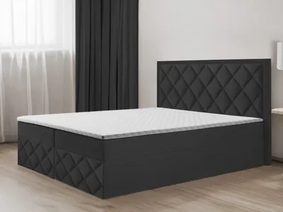 Produktbild von Bett, Boxspringbett DORMI 3, mit Bonell-Matraze, T25 Topper, Federkern, Doppelbett, Stauraum, 200x200 cm, (Schwarz - ITAKA 15)