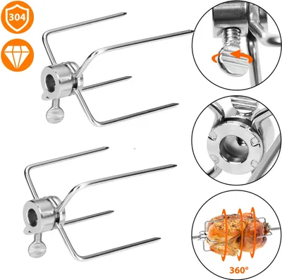 Produktbild von LARS360 BBQ 2x Fleischklammer Fleischnadeln Edelstahl Grillklammer Spießgabel Grillspieß