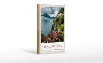 Produktbild von Holzschild Reise 12x18 cm Vierwaldstättersee Schweiz Natur