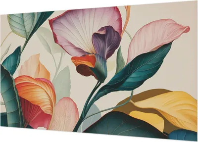 Produktbild von Fototapete - Wandbilder für Wohnzimmer - 416x254 - Dekorative Wandfolie - Modernes Design für Wanddekoration - Tapeten für Innenräume - Bunte Blumen