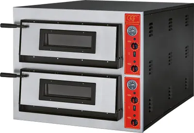 Produktbild von GGF Pizzaofen mit zwei Kammern für 12 Pizzen à 300 mm, 14,4 kW, 900 x 1020 x 750 mm (BxTxH)