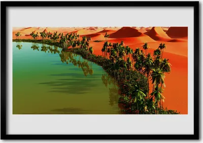 Produktbild von Bild 70x50 MDF-Rahmen Wandkunst See Palm Desert