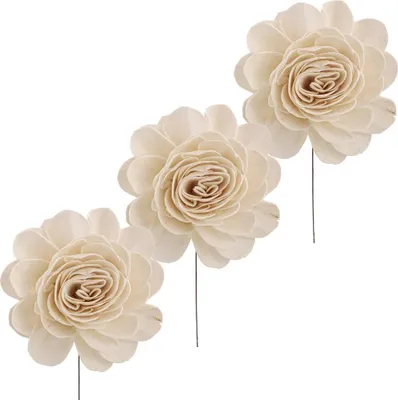 Produktbild von Solablüten Rosen Bastelmaterial Gestecke naturweiß 3er Set Ø 12 cm