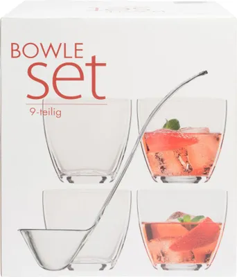 Zdjęcie produktu dla Bohemia Crystal Libera Bowle Set Glass Partygeschirr 9 teilig