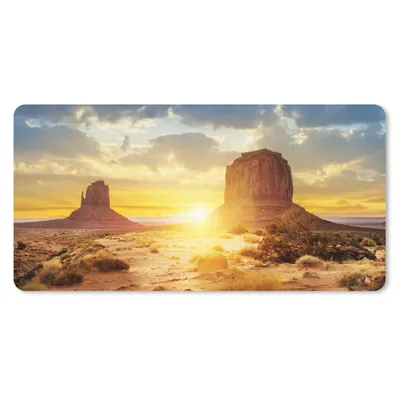 Produktbild von MuchoWow® Mauspad Mousepad Sonnenuntergang - Felsen - Landschaft - Horizont 60x30 cm - Mousepads - Maus Mat - Pad - Mausunterlage - Nachhaltig