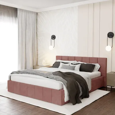 Produktbild von Muralo PREMIUM POLSTERBETT für Schlafzimmer Polsterbett mit Bettkasten und Gasdruckfeder Bett mit Polsterkopfteil Doppelbett 140x200 Bett mit Stauraum Rosa
