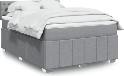 Produktbild von Möbel Boxspringbett mit Matratze Hellgrau 140x190 cm Stoff - Klassische Betten 3289370