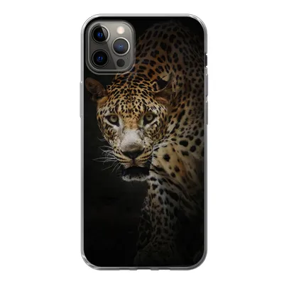 Produktbild von MuchoWow® Handyhülle Schutzhülle Hülle für iPhone 12 Pro Max Leopard - Wilde Tiere - Licht Silikon Softcase Handy Hülle - Hartschale