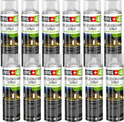Produktbild von Reflektierende Sprühfarbe 12x500ml Leuchtet im Dunkel Markierung Spray L+48