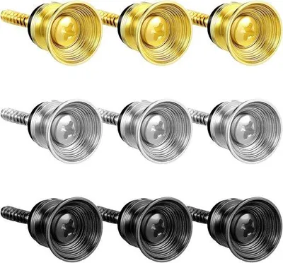 Produktbild von Gitarrengurt-Endstücke 9-teilig - Silber, Gold, Schwarz