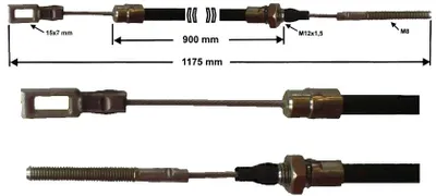 Produktbild von Peitz (BPW) Bremsseil R160/76/R205/83 HL 900mm GL 1175mm