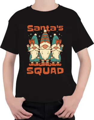 Produktbild von Santa's Squad Schweden Gnome Wichtel - Weihnachten Weihnachtsgeschenk Christmas Uni Kinder T-Shirt, Schwarz, 104