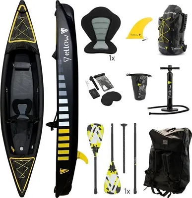 Produktbild von Aufblasbares Kajak YellowV für 1 Person. 350 x 85 cm, Yellow V Kajak Komplettset