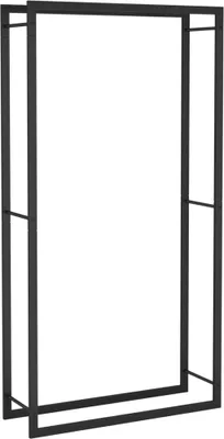 Immagine prodotto di vidaXL Porta legna nero opaco 80x28x154 cm acciaio
