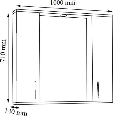 Immagine prodotto di Armadio bagno senza tempo | Dimensioni ca. H. 71 x W. 100 x D. 14 cm | spazio sufficiente | Armadio a specchio con illuminazione - Silora XL