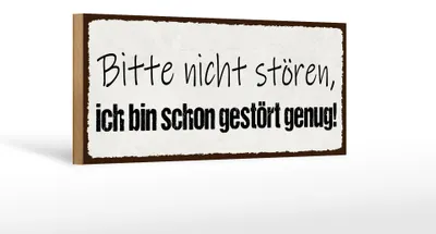 Produktbild von Holzschild Spruch 27x10cm bitte nicht stören bin genug