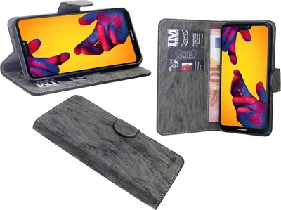 Produktbild von Huawei P20 Lite Handyhülle Tasche Flip Case Smartphone Schutzhülle Anthrazit