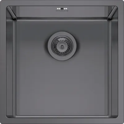 Produktbild von PYRAMIS Spüle ASTRIS COLORA 40x40 1B in GUN METAL für flächenbündige Montage / PVD-Beschichtung / Spülbecken
