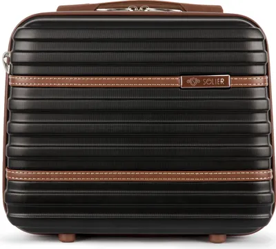 Produktbild von Solier Hartschalen Reisekoffer, Gepäck, Reisekosmetikkoffer, Handgepäck, XS-Koffer  11 L schwarz