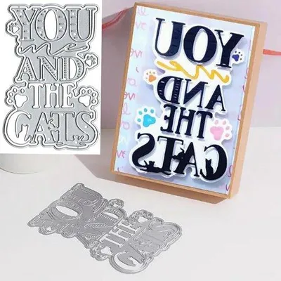 Obrázek produktu pro Vánoční kovové šablony s motivem koček – dekorace pro scrapbooking