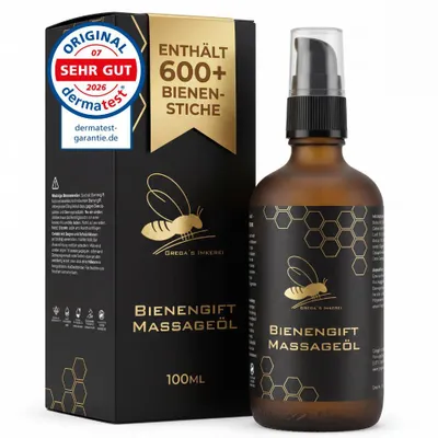 Produktbild von Gregas Bienengift Massageöl 100ml Intensiv Pflege-Serum für Muskeln Gelenke, KI-generiertes Bild