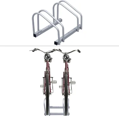 Obrázok produktu pre stojan na bicykle karpal pre 2 bicykle na podlahu a stenu, viacero bicyklov, stojan, strieborný