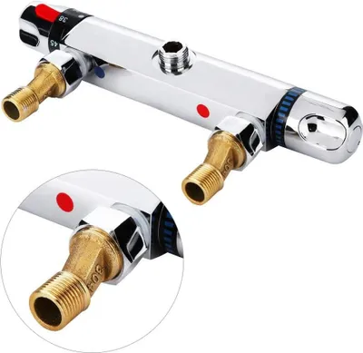 Produktbild von Thermostatische Wand-Duschmischbatterie verchromtes Messing - Thermostatische Duscharmatur für das Badezimmer - Thermostatarmatur für das Zuhause