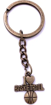Produktbild von Onwomania I love Basketball Schlüsselanhänger Keychain Bronze Metall