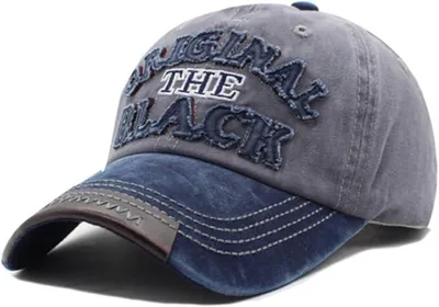 Produktbild von Sporty Baseballcap Vintage Style, Uni, Verstellbare Basecap in Schwarz mit Used-Look