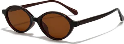 Image de INF Lunettes de soleil ovales petites montures TR90 TAC pour homme et femme style vintage 7 couleurs Marron