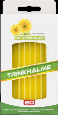 Produktbild von Mehrwegtrinkhalm aus -Kunststoff, 140 mm, gelb, 20 Stück