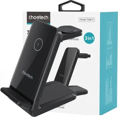 Image de Choetech T608 15W 3W Station de recharge par induction - Noir
