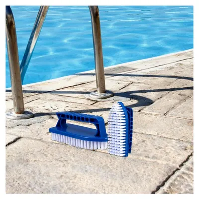 Produktbild von 2 Stück Robuste Poolbürsten mit Griff zur Reinigung von Eingelassenen Schwimmbecken und Poolwänden