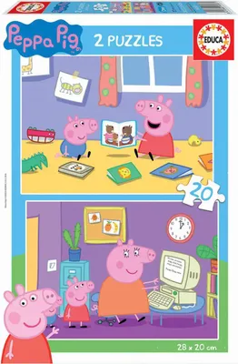 Image de Educa Borrás 2 20 pièces, puzzle pour enfants Peppa Pig, couleurs assorties (18087) EDUCA