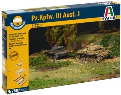 Obrázok produktu pre Italeri PZ. KPFW. III, Tank model, Montážna sada, 1:72, PZ. KPFW. III, Akékoľvek pohlavie, Plast
