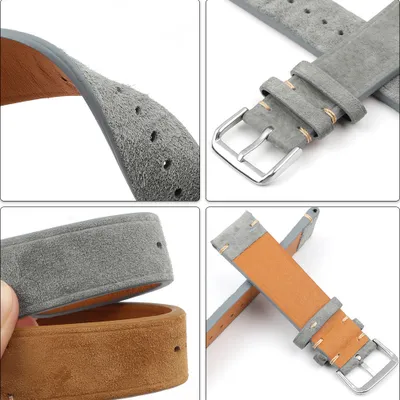 Immagine prodotto di BStrap Fascia da braccio in pelle scamosciata per Garmin Vivoactive 4s, marrone