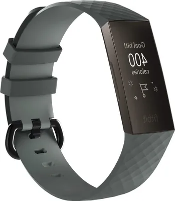Produktbild von Strap-it Fitbit Charge 3 Armband Silikon (Grau Blau) - Große: M/L