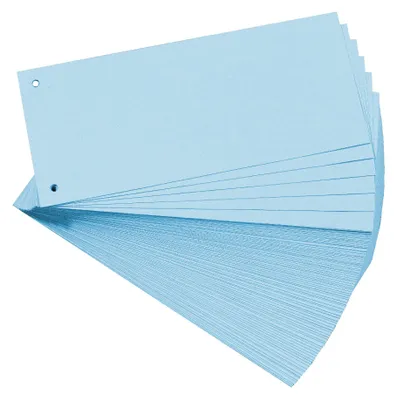 Produktbild von Exacompta 13315B 100er Pack Premium Karton-Trennstreifen. 10,5 x 24 cm blau. Für