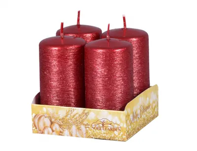 Obrázok produktu pre Nohel Garden Svíčka adventní TAURUS škrábaná metalická d4x8cm 4ks