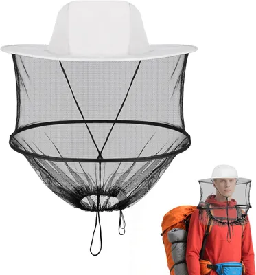Imagen del producto de Sombrero para insectos con mosquitera, protección UV, plegable, ideal para senderismo, camping, pesca y jardinería