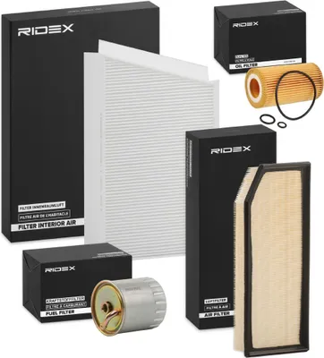 Produktbild von RIDEX Filterset Inspektionspaket Filtersatz passend für MERCEDES-BENZ C-Klasse Limousine (W203) C-Klasse T-modell (S203) CLK (C209)