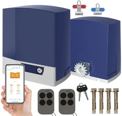 Immagine prodotto di Kit di automazione per cancelli scorrevoli, con attuatore, capacità di 1000 kg, controllo automatico tramite Wi-Fi