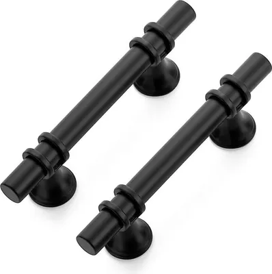 Obrázok produktu pre Okrúhle nábytkové úchyty - 10 kusov - čierne - 76 mm