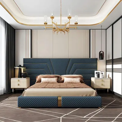 Produktbild von Designer Betten Polsterbett Metall Gold 180x200 Ehebett Doppelbett JVmoebel