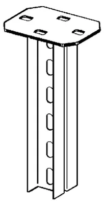 Produktbild von Niedax Hängestiel HDUF 50/300 U-Profil doppelseitig 301 mm 50x49 mm feuerverzinkt 4 kN Tragfähigkeit Funktionserhalt
